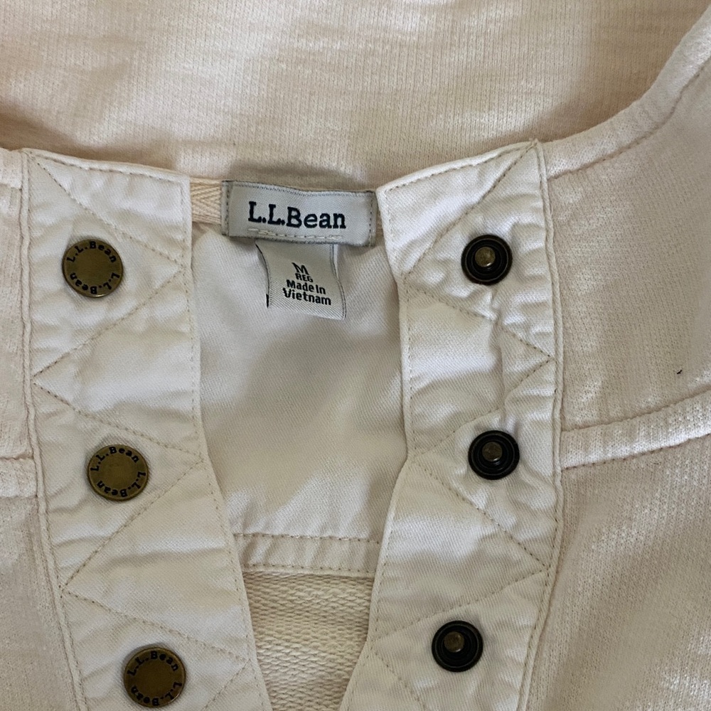 L.L.Bean Cream Snap-Front Pullover